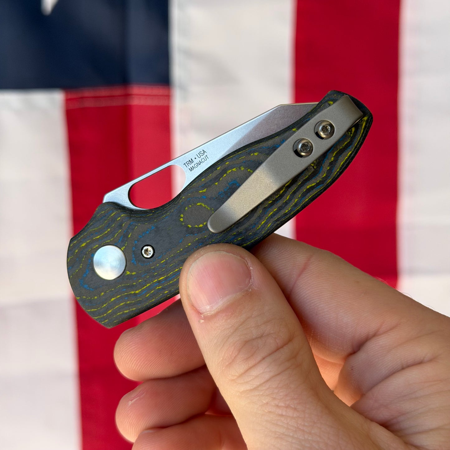 TRM NERD LL Folding Knife, 2.2” MagnaCut Blade, Bolts 3D Camo Carbon, Made in USA