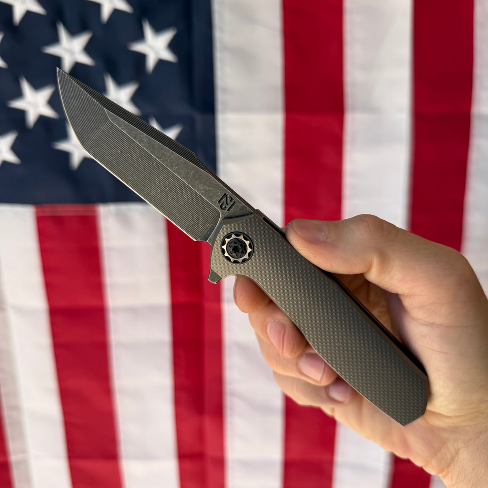 NCC Ragnarok V1 Knife – 3.2” S45VN Harpoon Blade, Gun Metal Gray Titan ...