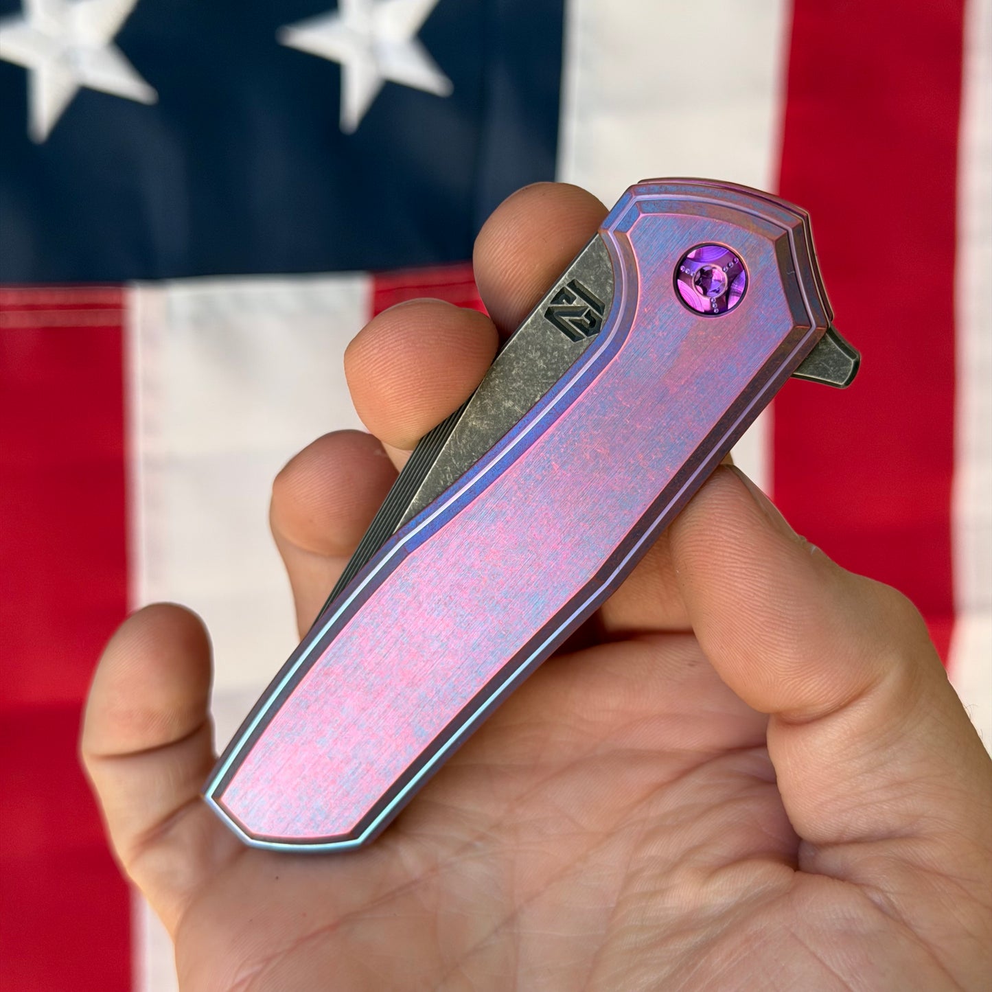 NCC Miami Vice Ragnarok V1 Knife – 3.2” S45VN Harpoon Blade, Titanium Frame Lock – Made in USA (S/N 156)