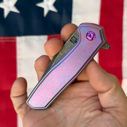 NCC Miami Vice Ragnarok V1 Knife – 3.2” S45VN Harpoon Blade, Titanium Frame Lock – Made in USA (S/N 156)