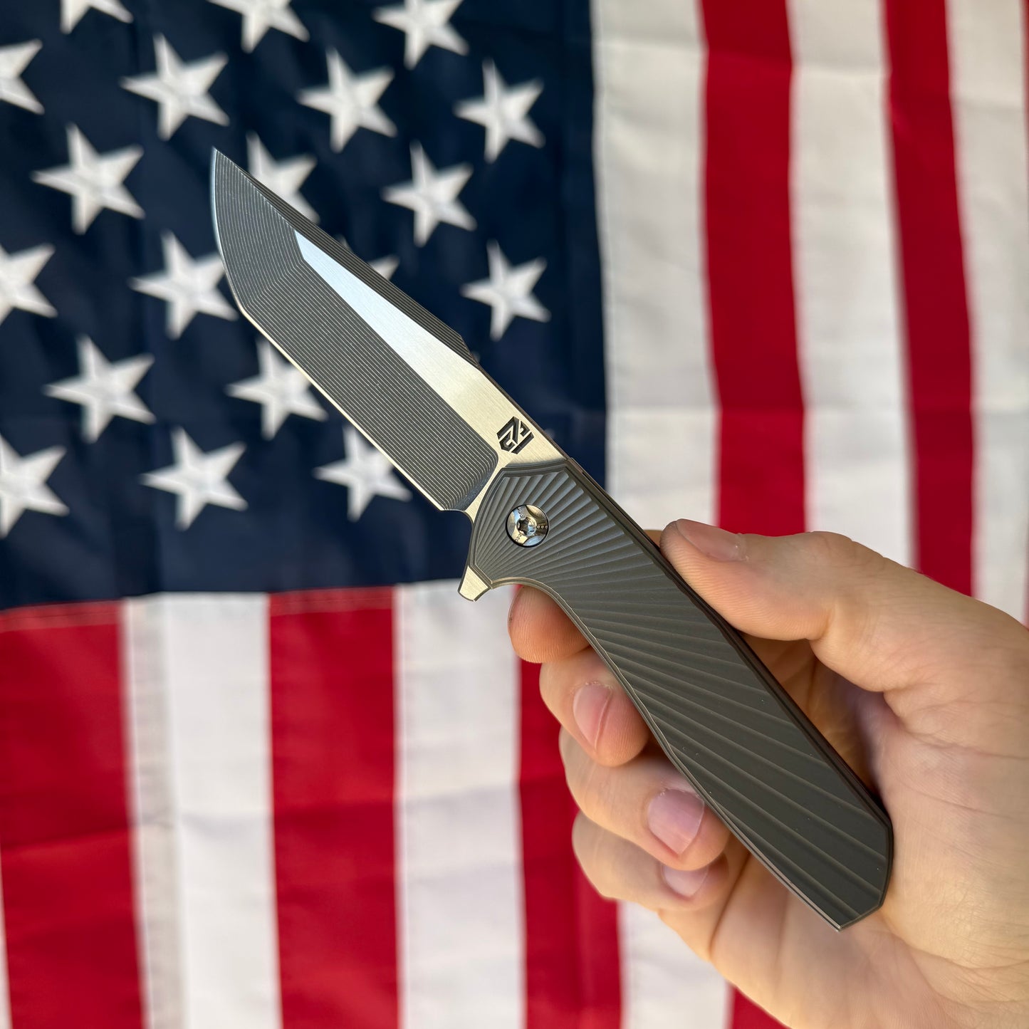NCC Ragnarok V1 Knife – 3.2” Nitro-V Harpoon Blade, Gun Metal Gray Titanium, Frame Lock – Made in USA (S/N 097)