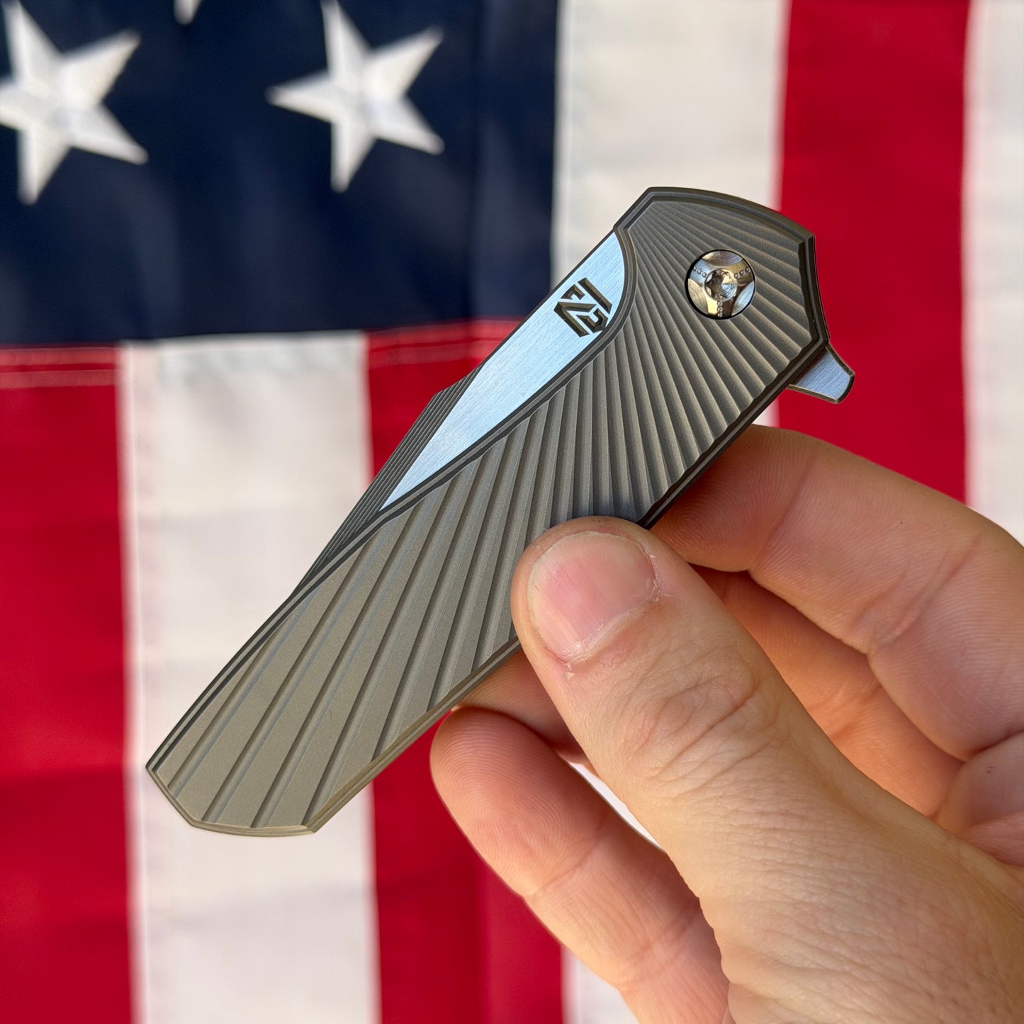 NCC Ragnarok V1 Knife – 3.2” Nitro-V Harpoon Blade, Gun Metal Gray Titanium, Frame Lock – Made in USA (S/N 097)