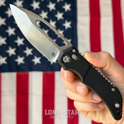 Heretic Koschei - 3.5" MagnaCut Stonewash, Black Chassis, Crossbar Lock - Made in USA (H061-2A)