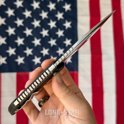 Heretic Koschei - 3.5" MagnaCut Stonewash, Black Chassis, Crossbar Lock - Made in USA (H061-2A)