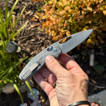 TRM Knives Bulldog Rev. B Folding Knife – Blue Denim Micarta, MagnaCut Steel – Made in USA