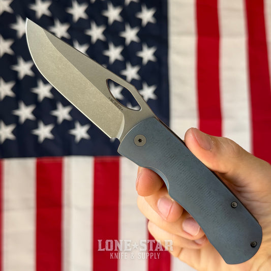 McNees DX Little Dixon 3.25" - MagnaMax, Blue and Bronze Atomic Titanium, Frame Lock - Made in USA (2671)