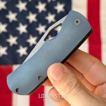McNees DX Little Dixon 3.25" - MagnaMax, Blue and Bronze Atomic Titanium, Frame Lock - Made in USA (2671)