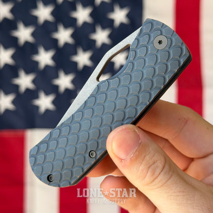 McNees Little Dixon 3.25" Dragonscale - MagnaMax, Blue and Bronze Atomic Titanium, Frame Lock - Made in USA (2676)