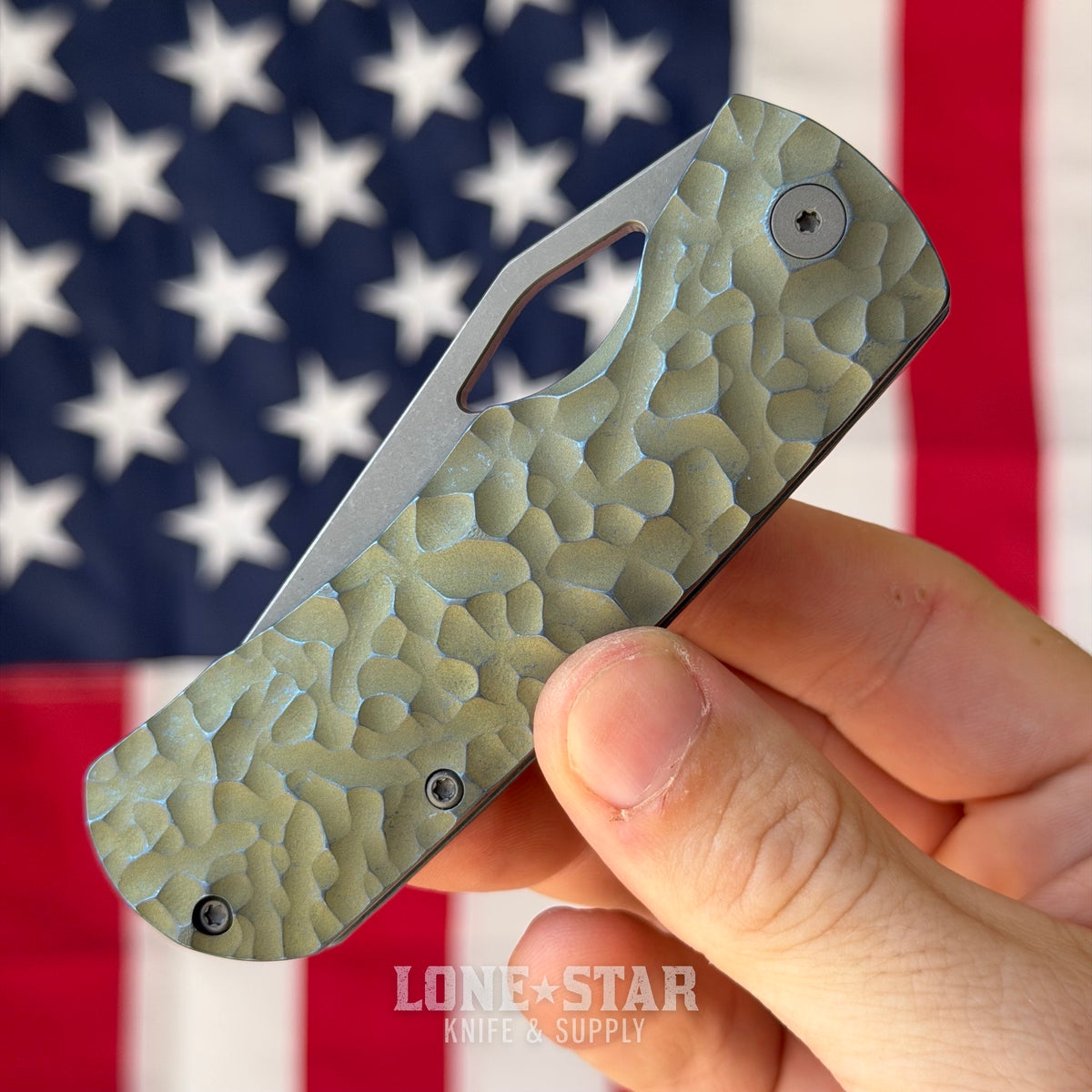 McNees Little Dixon 3.25" Rock - MagnaCut, Green and Blue Atomic Titanium, Frame Lock - Made in USA (2624)