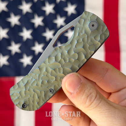 McNees Little Dixon 3.25" Rock - MagnaCut, Green and Blue Atomic Titanium, Frame Lock - Made in USA (2624)