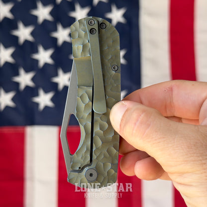McNees Little Dixon 3.25" Rock - MagnaCut, Green and Blue Atomic Titanium, Frame Lock - Made in USA (2624)