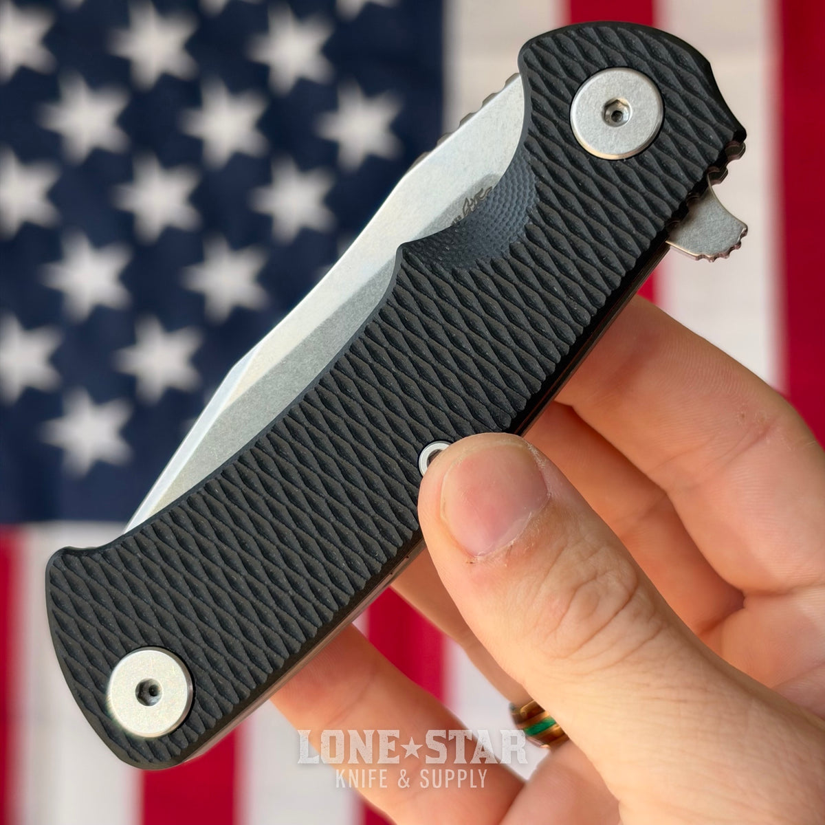 The Back Door: Hinderer Project X - Black G10, 3.66" S45VN Stonewash Clip Point, Working Finish Titanium Frame Lock - Made in USA (Trade In)