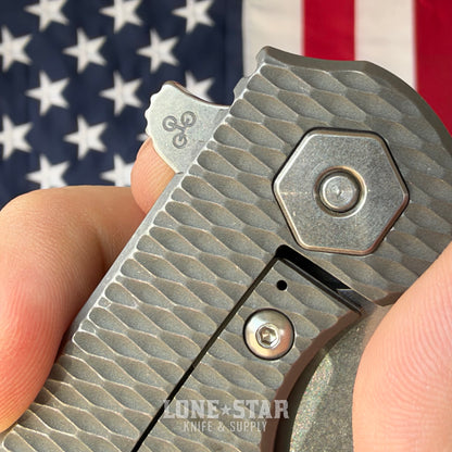 The Back Door: Hinderer Project X - Black G10, 3.66" S45VN Stonewash Clip Point, Working Finish Titanium Frame Lock - Made in USA (Trade In)