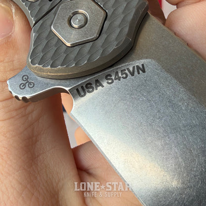 The Back Door: Hinderer Project X - Black G10, 3.66" S45VN Stonewash Clip Point, Working Finish Titanium Frame Lock - Made in USA (Trade In)