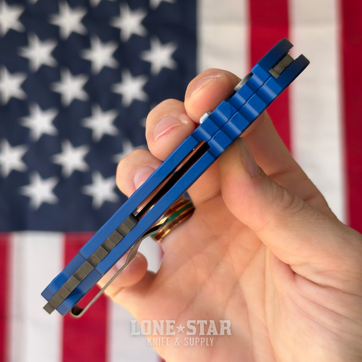 The Back Door: Pro-Tech Tactical Response 4 (TR-4) Auto - 4" Stonewash MagnaMax, Blue Feather Texture Aluminum - Made in USA (Return)