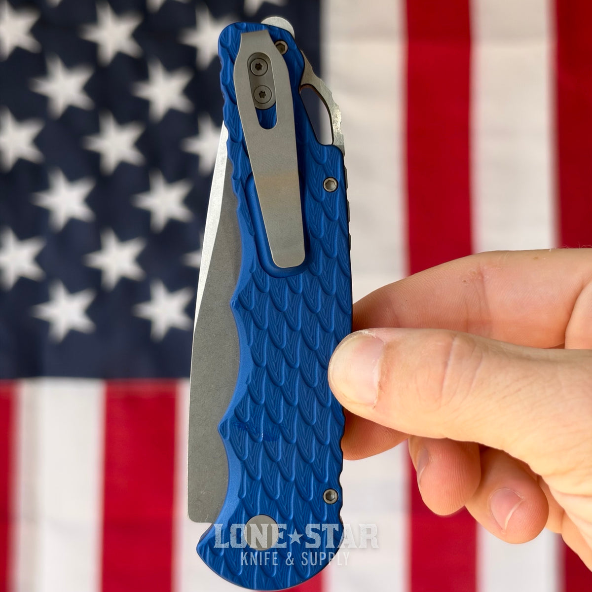 The Back Door: Pro-Tech Tactical Response 4 (TR-4) Auto - 4" Stonewash MagnaMax, Blue Feather Texture Aluminum - Made in USA (Return)