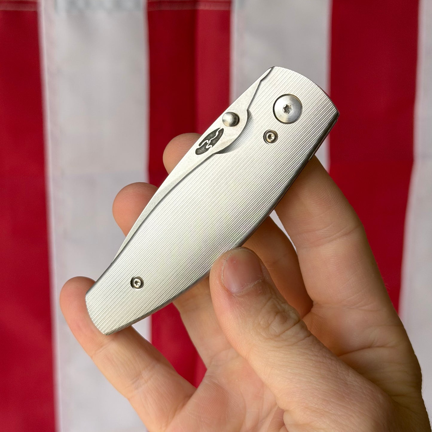 TRM NEUTRON 2 Knife – 3.0” MagnaCut Blade, 3D Contoured Titanium Pinstripe Scales, Liner Lock – Made in USA