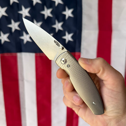 TRM NEUTRON 2 Knife – 3.0” MagnaCut Blade, 3D Contoured Titanium Lizard Skin Scales, Liner Lock – Made in USA