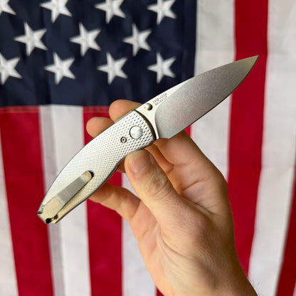 TRM NEUTRON 2 Knife – 3.0” MagnaCut Blade, 3D Contoured Titanium Lizard Skin Scales, Liner Lock – Made in USA