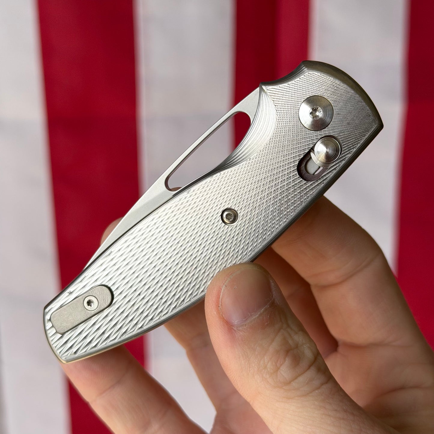 TRM BULLDOG Rev. B Knife – MagnaCut Blade, 3D Contoured Titanium Lizard Skin Scales, River-Lok – Made in USA