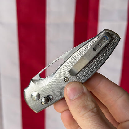 TRM BULLDOG Rev. B Knife – MagnaCut Blade, 3D Contoured Titanium Lizard Skin Scales, River-Lok – Made in USA