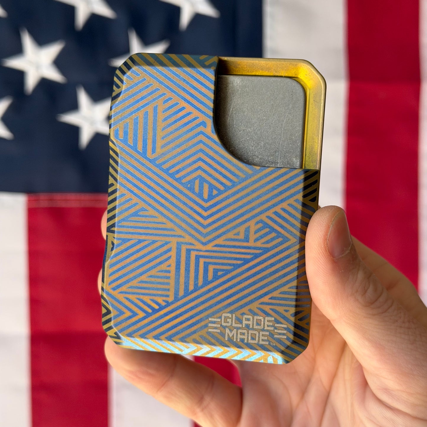Glade Made Wallet – Geometric Titanium – Made in USA (GM-TI-GEO)