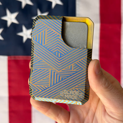 Glade Made Wallet – Geometric Titanium – Made in USA (GM-TI-GEO)