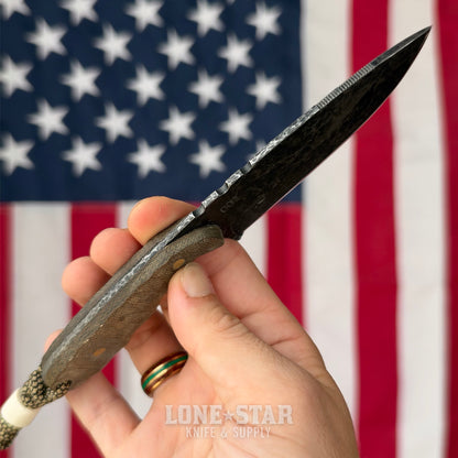 Farmer Made EDC John 001 Fixed Blade - 4" 1095 Drop Point, Green Micarta - Made in USA (FM-JOHN-001)