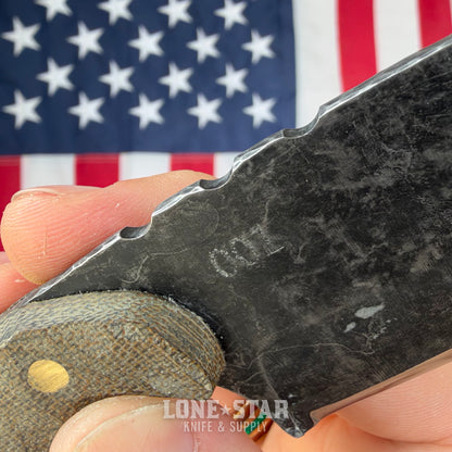 Farmer Made EDC John 001 Fixed Blade - 4" 1095 Drop Point, Green Micarta - Made in USA (FM-JOHN-001)