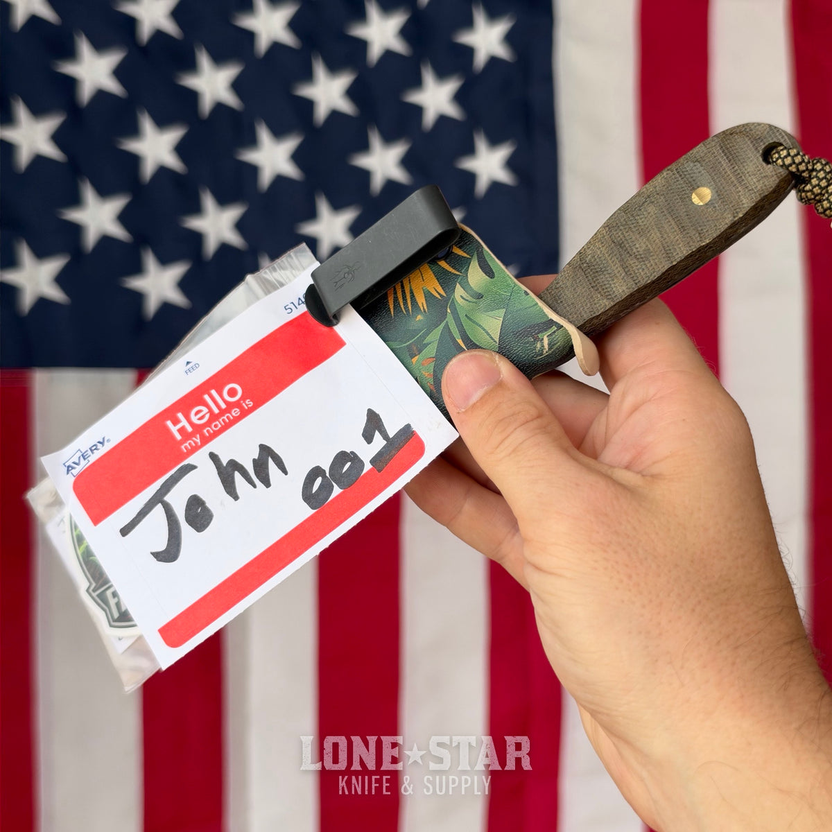 Farmer Made EDC John 001 Fixed Blade - 4" 1095 Drop Point, Green Micarta - Made in USA (FM-JOHN-001)