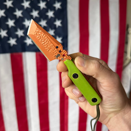 Severed Metal Works Zealot Fixed Blade – 2.5” Tanto Blade, 80CrV2 Steel, Micarta Scales – Made in USA