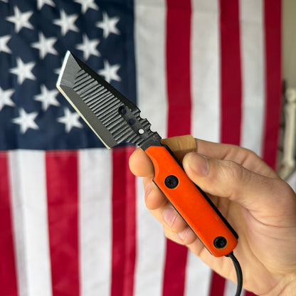 Severed Metal Works Zealot Fixed Blade – 2.5” Tanto Blade, 80CrV2 Steel, Micarta Scales – Made in USA