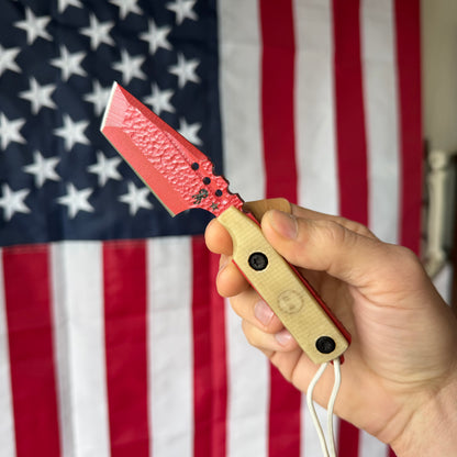 Severed Metal Works Zealot Fixed Blade – 2.5” Tanto Blade, 80CrV2 Steel, Micarta Scales – Made in USA