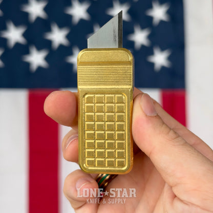 The Back Door: Rivery MFG Zero V2 Utility Knife, Grenade Pattern, Solid Brass - Made in USA (Factory Second)