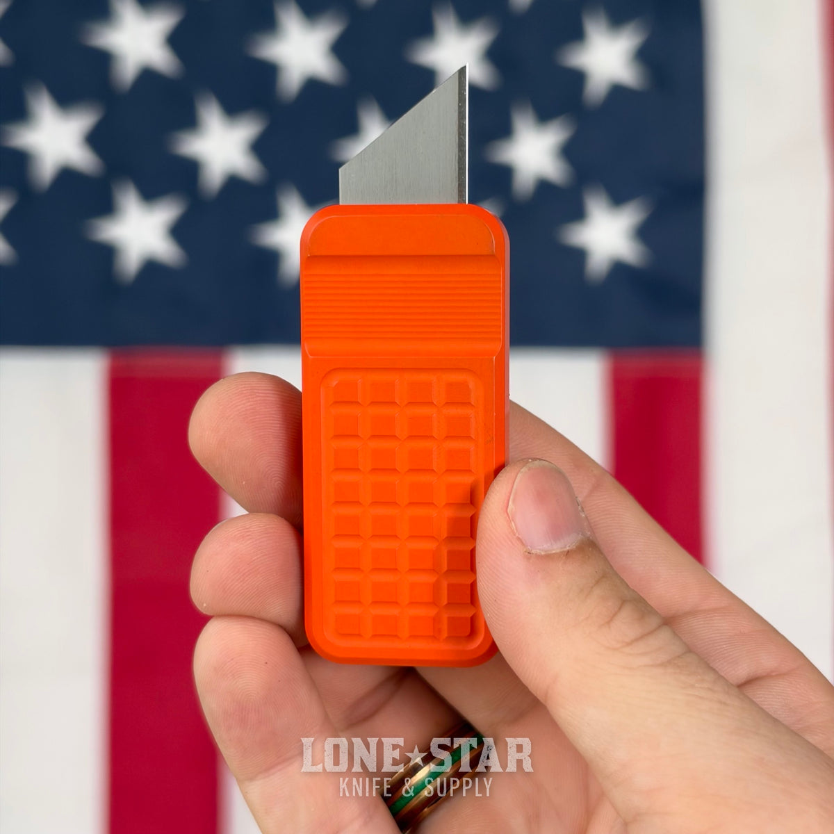 The Back Door: Rivery MFG Zero V2 Utility Knife, Grenade Pattern, Cerakote Hunter's Orange - Made in USA (Factory Second)
