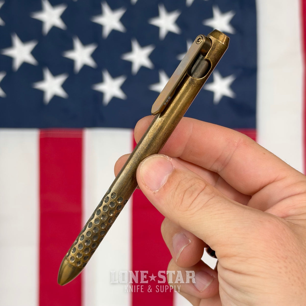 Hypercut MFG Nackt Pen, Machined Brass Bolt Action, Pilot G2 Refill - Made in USA (HC-NACKT-BRASS)