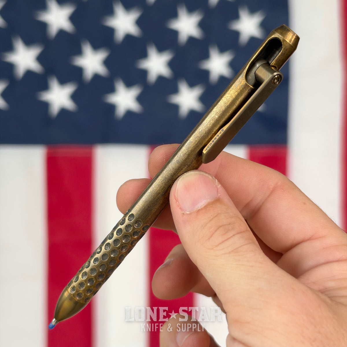 Hypercut MFG Nackt Pen, Machined Brass Bolt Action, Pilot G2 Refill - Made in USA (HC-NACKT-BRASS)
