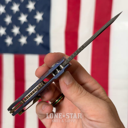Hypercut MFG Dharma Automatic Serial 0233 - 3.2" S45VN Tanto, Purple Anodized Titanium, Honeycomb, Bronze Hardware - Made in USA (HC-DHARMA-AUTO-0233)