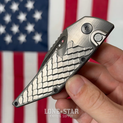 Hypercut MFG Dharma Automatic Serial 0287 - 3.2" S45VN Tanto, Natural Scale Milled Titanium, Zirconium Pivot - Made in USA (HC-DHARMA-AUTO-0287)