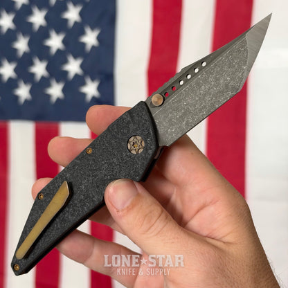 Hypercut MFG Dharma Manual Serial 0290 - 3.2" S45VN Tanto, Black Glass Composite, Bronze Hardware - Made in USA (HC-DHARMA-MAN-0290)