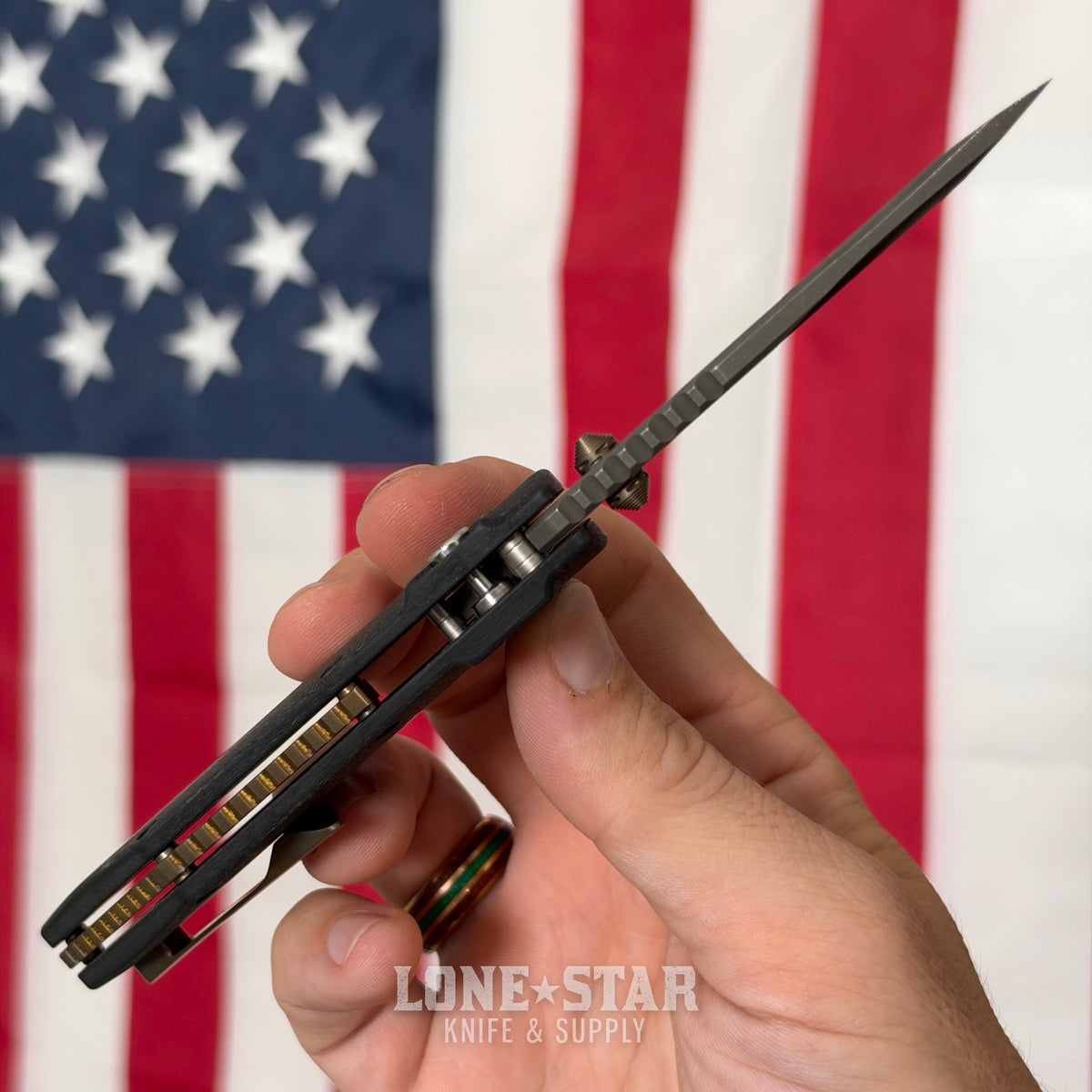 Hypercut MFG Dharma Manual Serial 0290 - 3.2" S45VN Tanto, Black Glass Composite, Bronze Hardware - Made in USA (HC-DHARMA-MAN-0290)