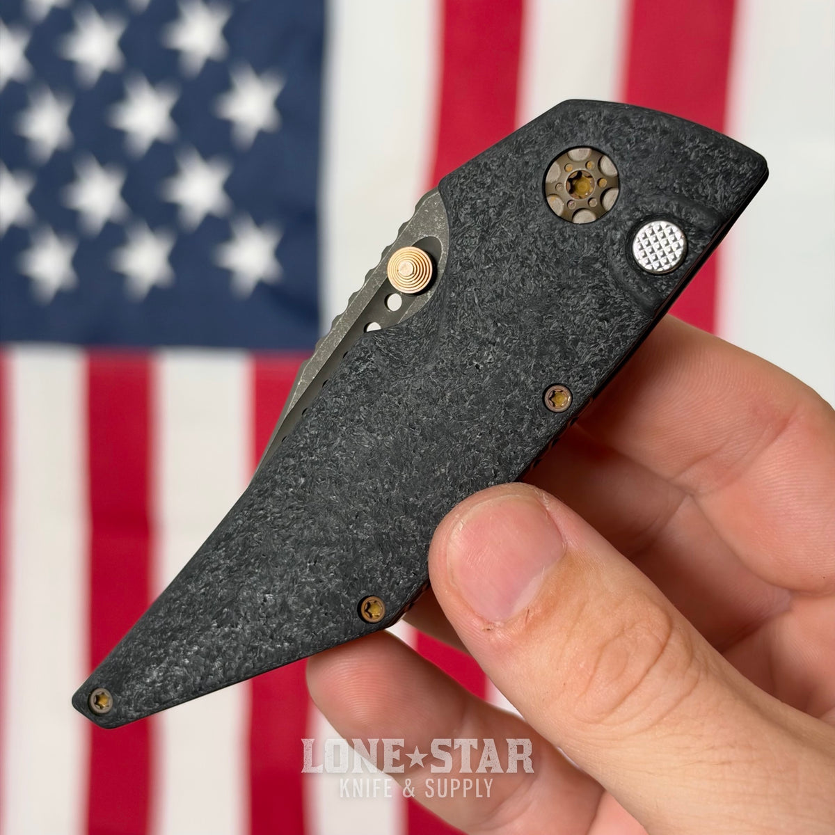 Hypercut MFG Dharma Manual Serial 0290 - 3.2" S45VN Tanto, Black Glass Composite, Bronze Hardware - Made in USA (HC-DHARMA-MAN-0290)