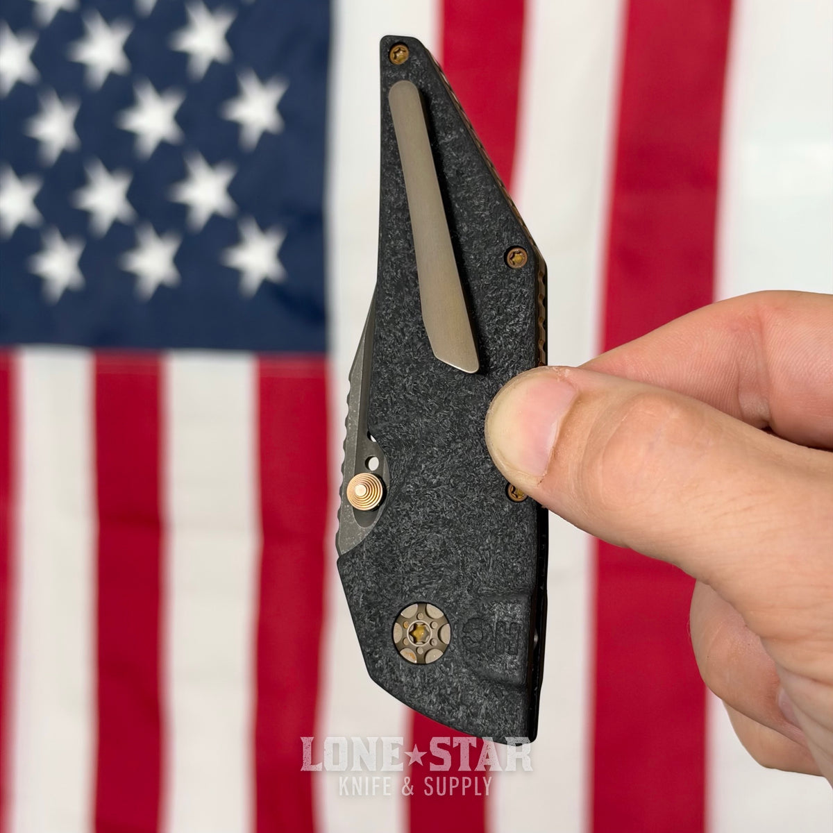 Hypercut MFG Dharma Manual Serial 0290 - 3.2" S45VN Tanto, Black Glass Composite, Bronze Hardware - Made in USA (HC-DHARMA-MAN-0290)