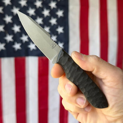 Maximus Knives Mamba EDC 2.8" Fixed Blade – Rock Textured G10, 80CrV2, Sabre Grind Reverse Tanto – Made in USA (MK-EDC)