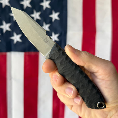 Maximus Knives Mamba Hybrid 3" Fixed Blade – Rock Textured G10, 80CrV2, Sabre Grind Reverse Tanto – Made in USA (MK-HYBRID)