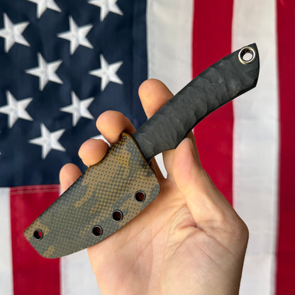 Maximus Knives Mamba Hybrid 3" Fixed Blade – Rock Textured G10, 80CrV2, Sabre Grind Reverse Tanto – Made in USA (MK-HYBRID)