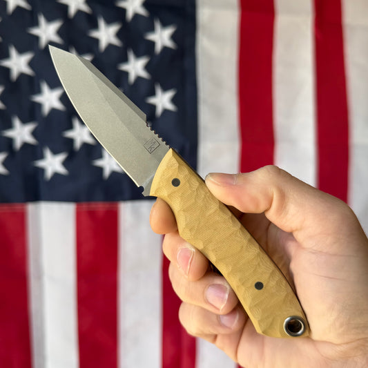 Maximus Knives Mamba Hybrid 3" Fixed Blade – Rock Textured G10, 80CrV2, Sabre Grind Reverse Tanto – Made in USA (MK-HYBRID)