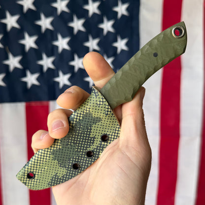 Maximus Knives Mamba Hybrid 3" Fixed Blade – Rock Textured G10, 80CrV2, Sabre Grind Reverse Tanto – Made in USA (MK-HYBRID)