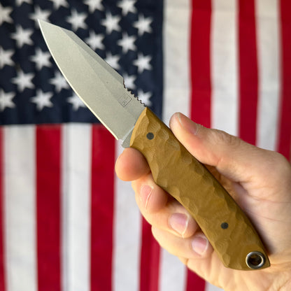 Maximus Knives Mamba Hybrid 3" Fixed Blade – Rock Textured G10, 80CrV2, Sabre Grind Reverse Tanto – Made in USA (MK-HYBRID)