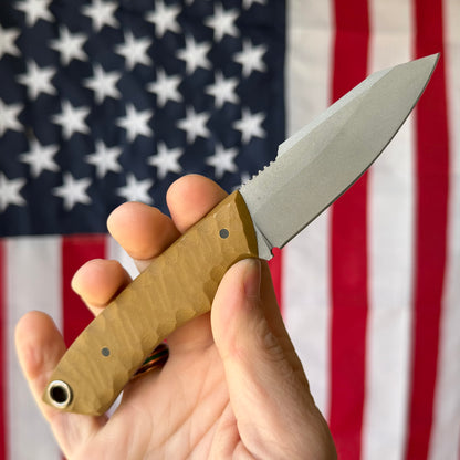 Maximus Knives Mamba Hybrid 3" Fixed Blade – Rock Textured G10, 80CrV2, Sabre Grind Reverse Tanto – Made in USA (MK-HYBRID)